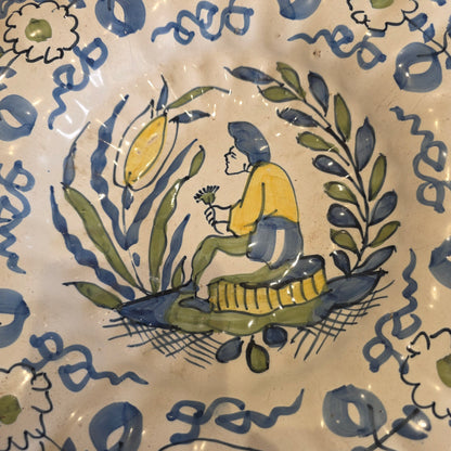 Dutch Delft Polychrome Lobed Dish 17th Century 34cm