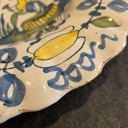 Dutch Delft Polychrome Lobed Dish 17th Century 34cm