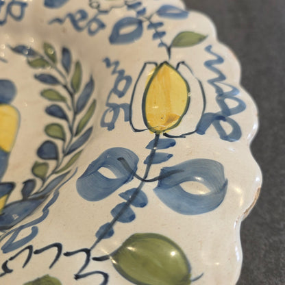 Dutch Delft Polychrome Lobed Dish 17th Century 34cm