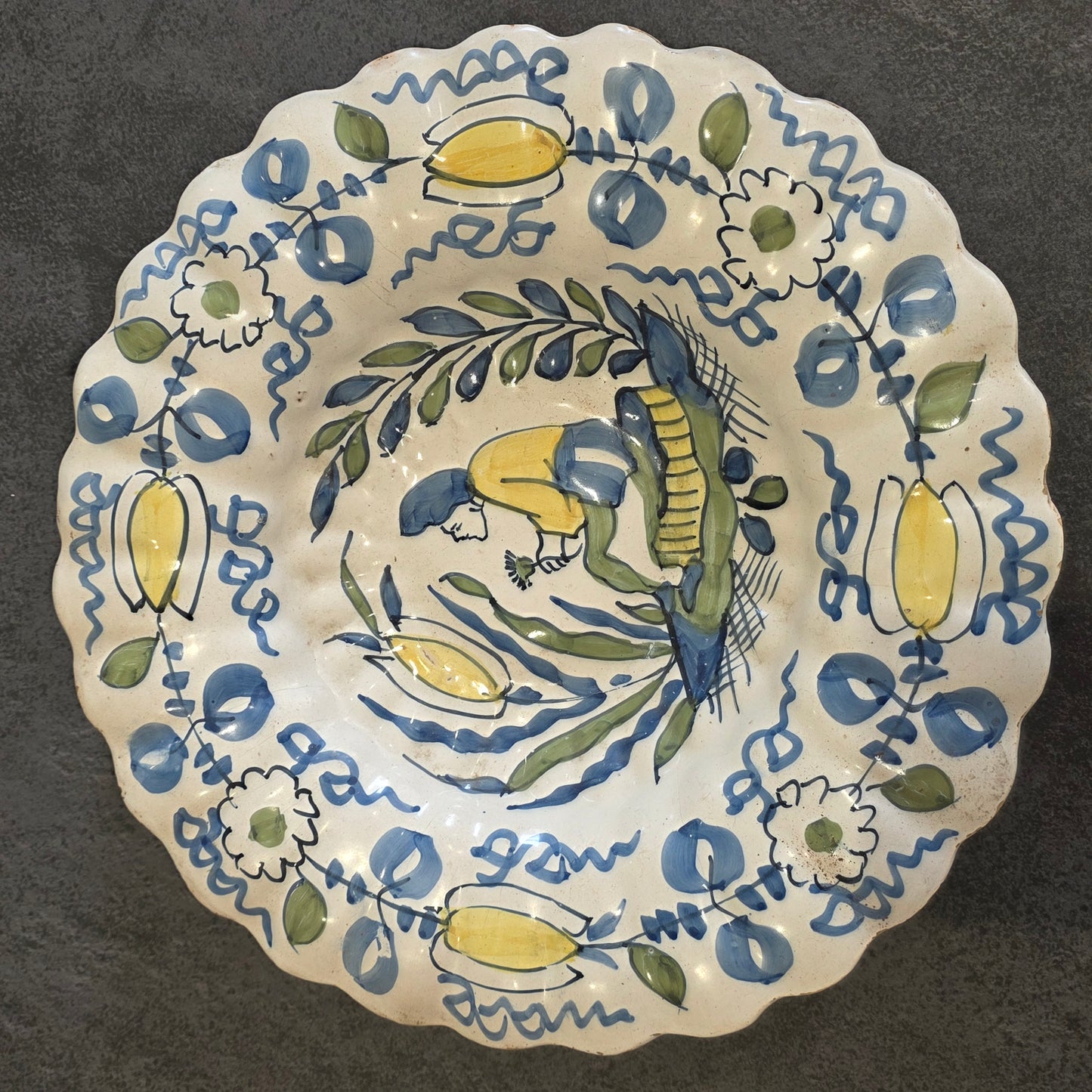 Dutch Delft Polychrome Lobed Dish 17th Century 34cm