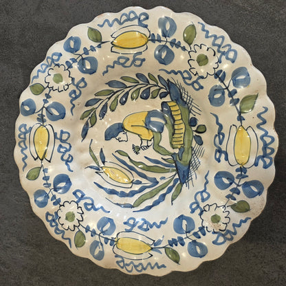 Dutch Delft Polychrome Lobed Dish 17th Century 34cm