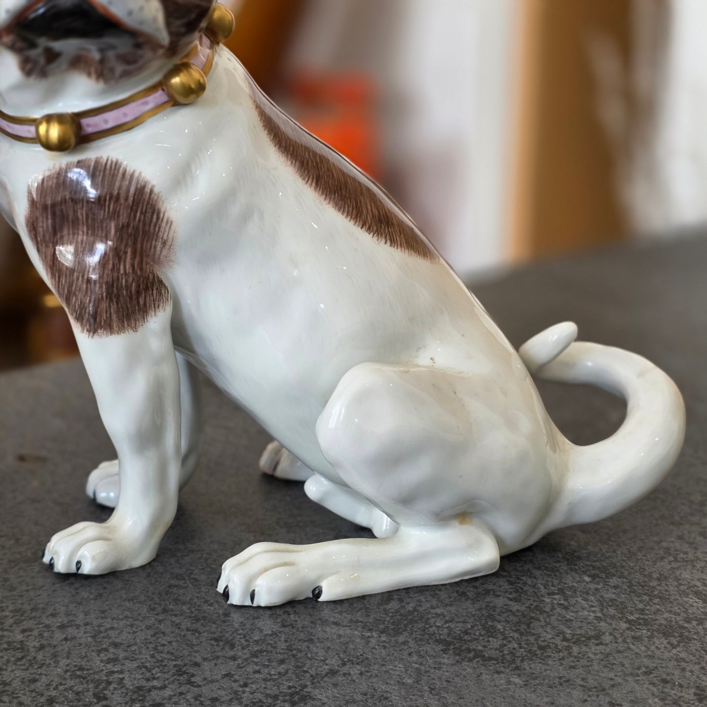 Charming Rare Pair Of Dresden Saxon Porcelain Pug Dog Figurines – Male & Female | Early 20th Century