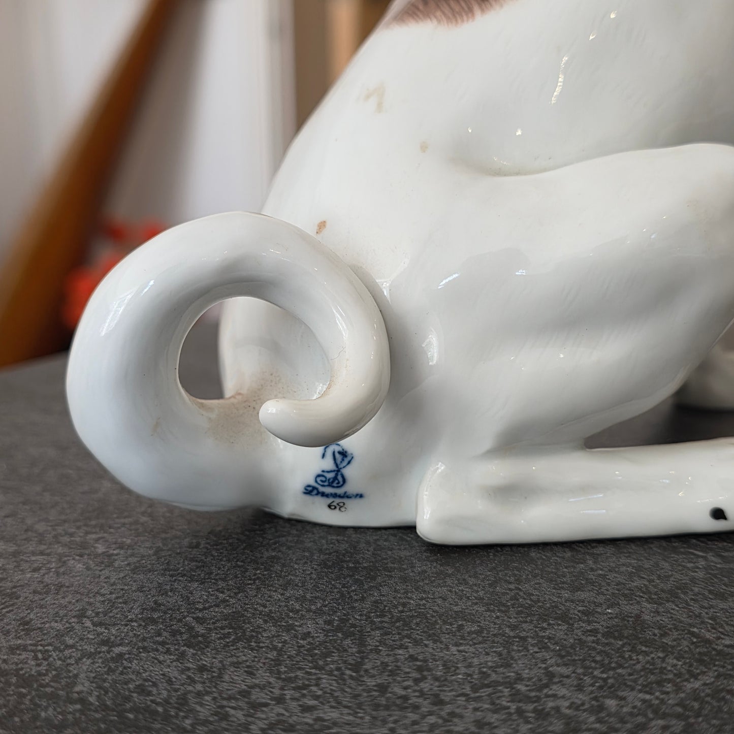 Charming Rare Pair Of Dresden Saxon Porcelain Pug Dog Figurines – Male & Female | Early 20th Century