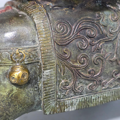 19thc Large Chinese Bronze Guanyin On A Dog Of Fo 33cm High