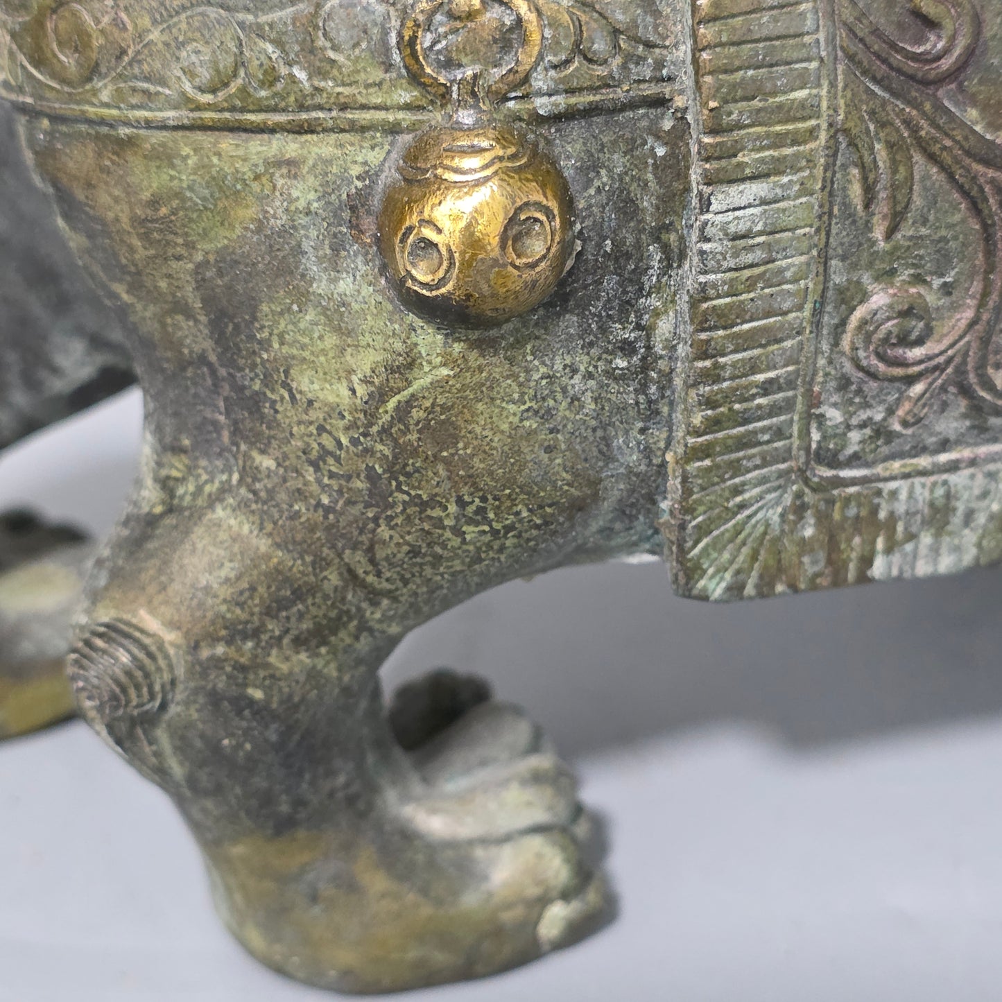 19thc Large Chinese Bronze Guanyin On A Dog Of Fo 33cm High