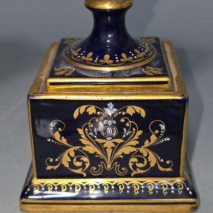 Exceptional Pair Of Antique Vienna Porcelain Empire Amphora Vases & Covers – Signed F. Koller