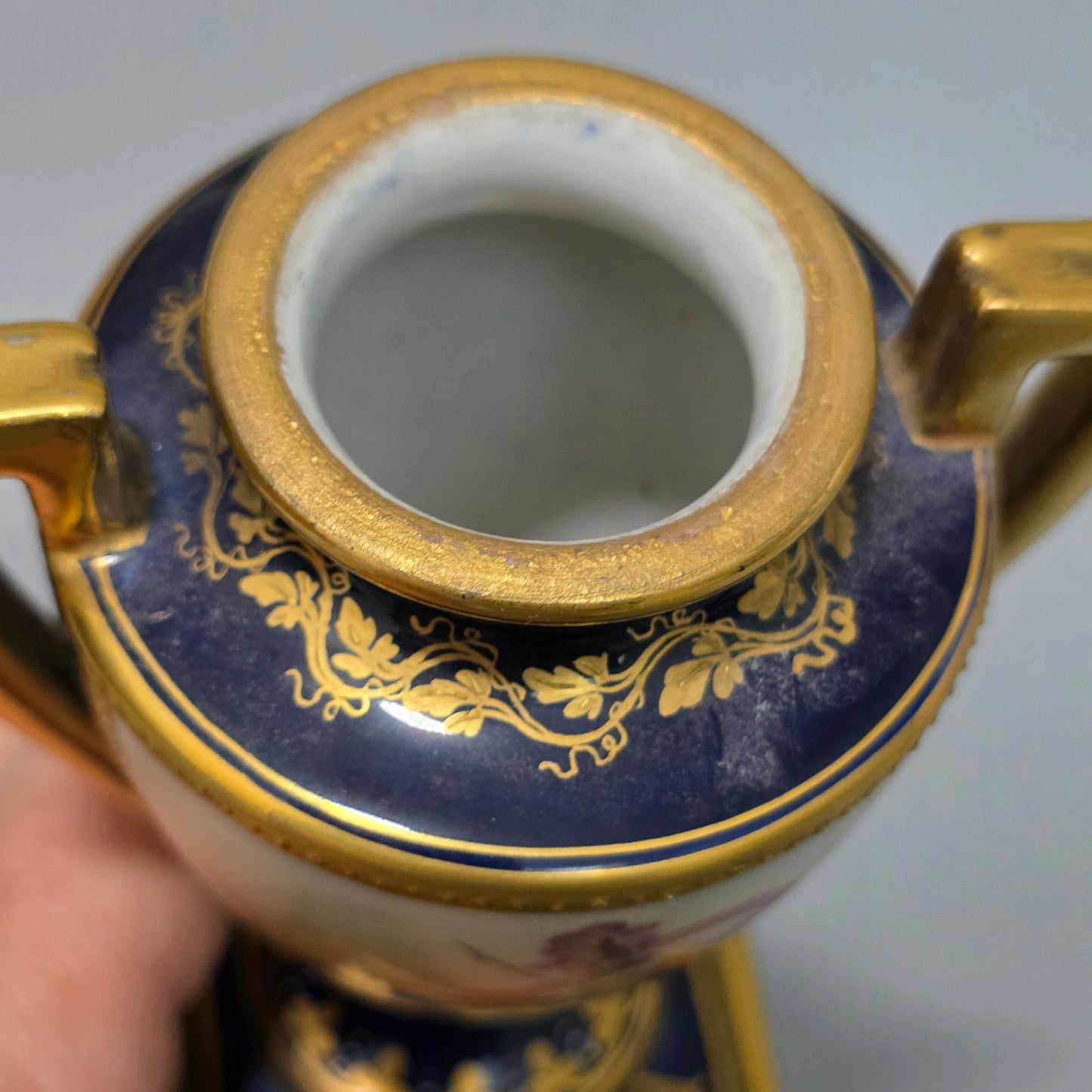 Exceptional Pair Of Antique Vienna Porcelain Empire Amphora Vases & Covers – Signed F. Koller