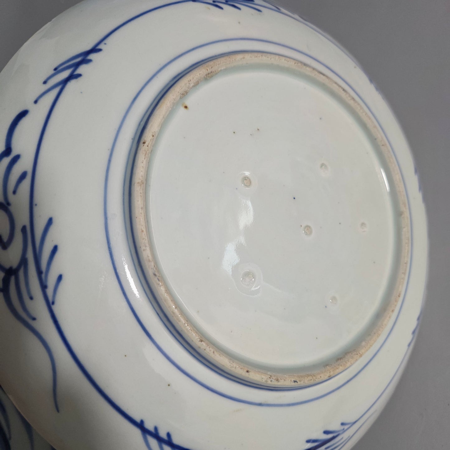 Attractive Pair of Arita Japanese Porcelain Chargers - Swimming Carp 29cm