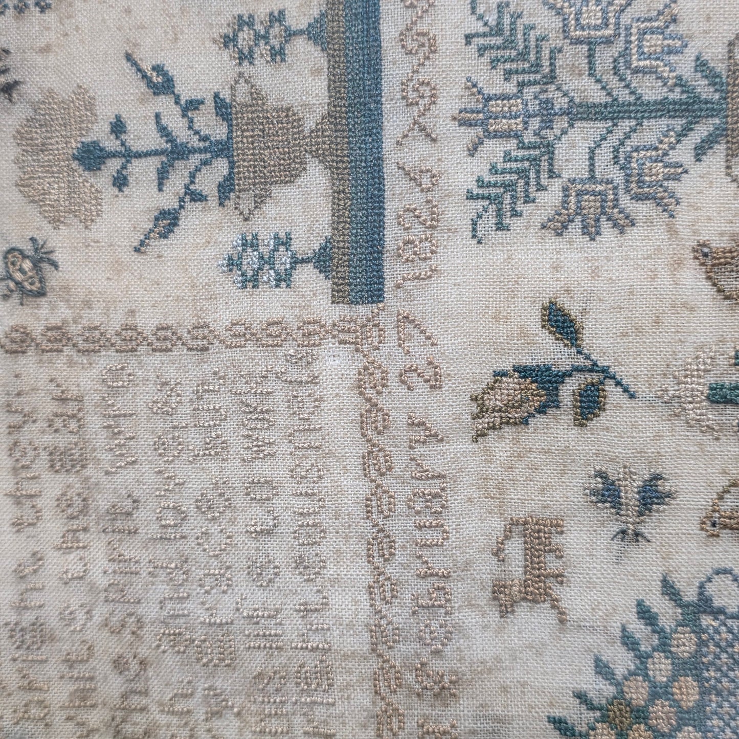 Exquisite Framed Antique Sampler, by Olive Ann Sedding, Feb 27th 1826