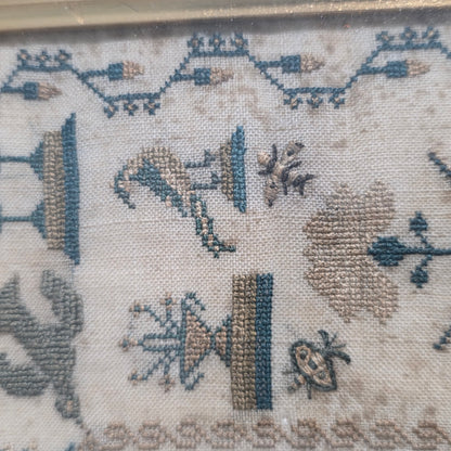 Exquisite Framed Antique Sampler, by Olive Ann Sedding, Feb 27th 1826