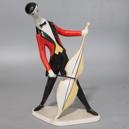 A Fine Zsolnay Pecs Porcelain Figure Of A Cellist