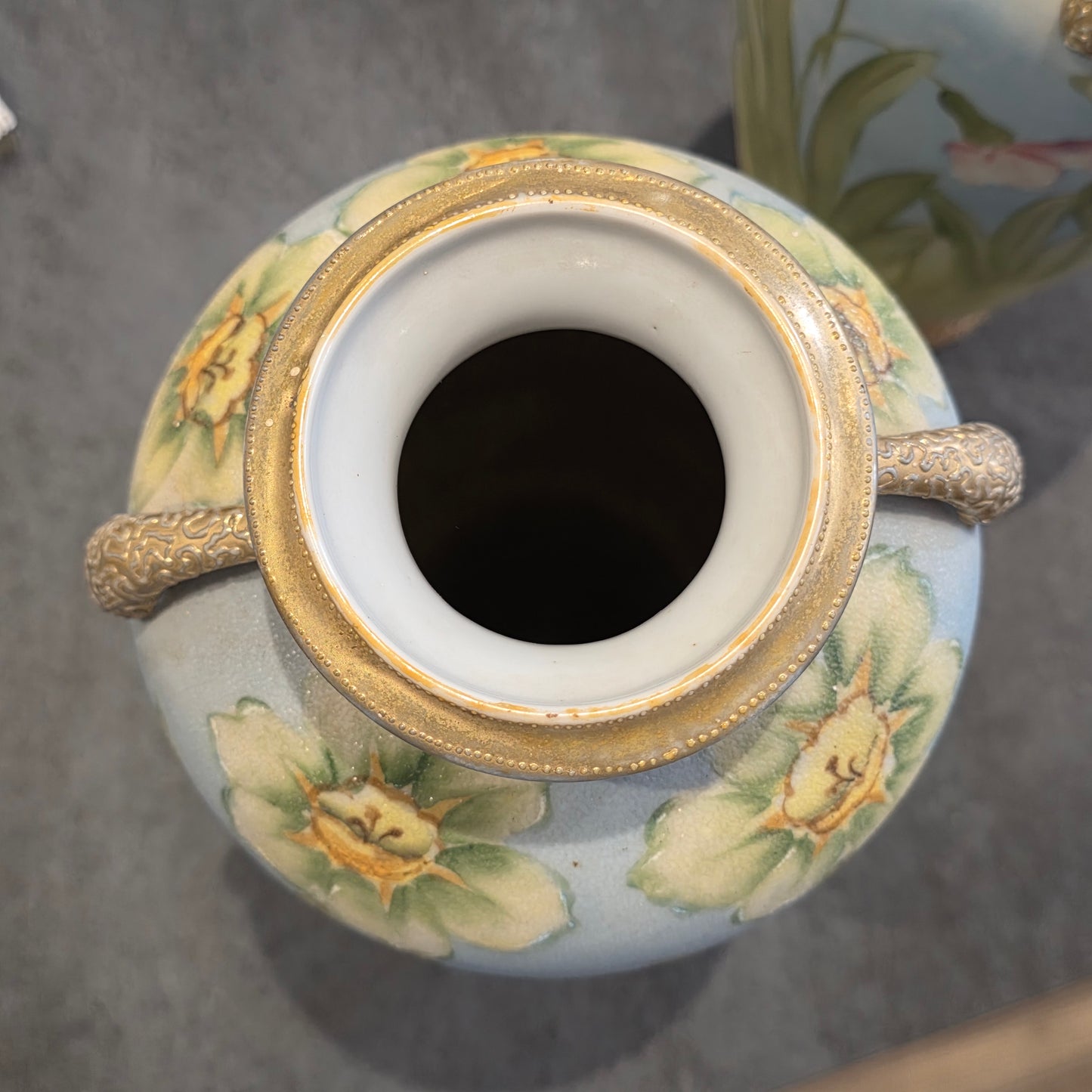 Stunning Art Nouveau Japanese Nippon/kinjo Floral Vases 32.5cm