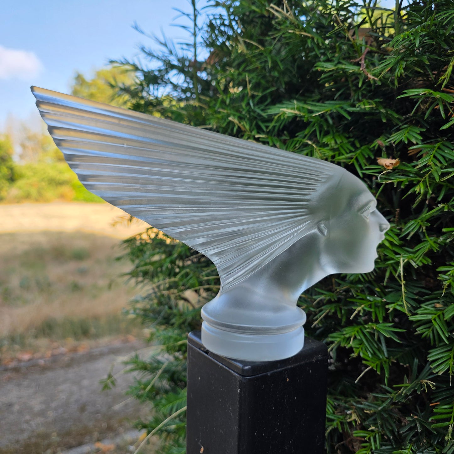 Glass Car Mascot 'VICTOIRE' Hood Ornament Sculpture 1930' after H.Hoffmann by Lalique