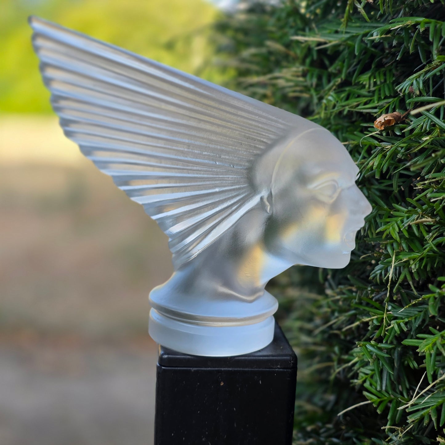 Glass Car Mascot 'VICTOIRE' Hood Ornament Sculpture 1930' after H.Hoffmann by Lalique