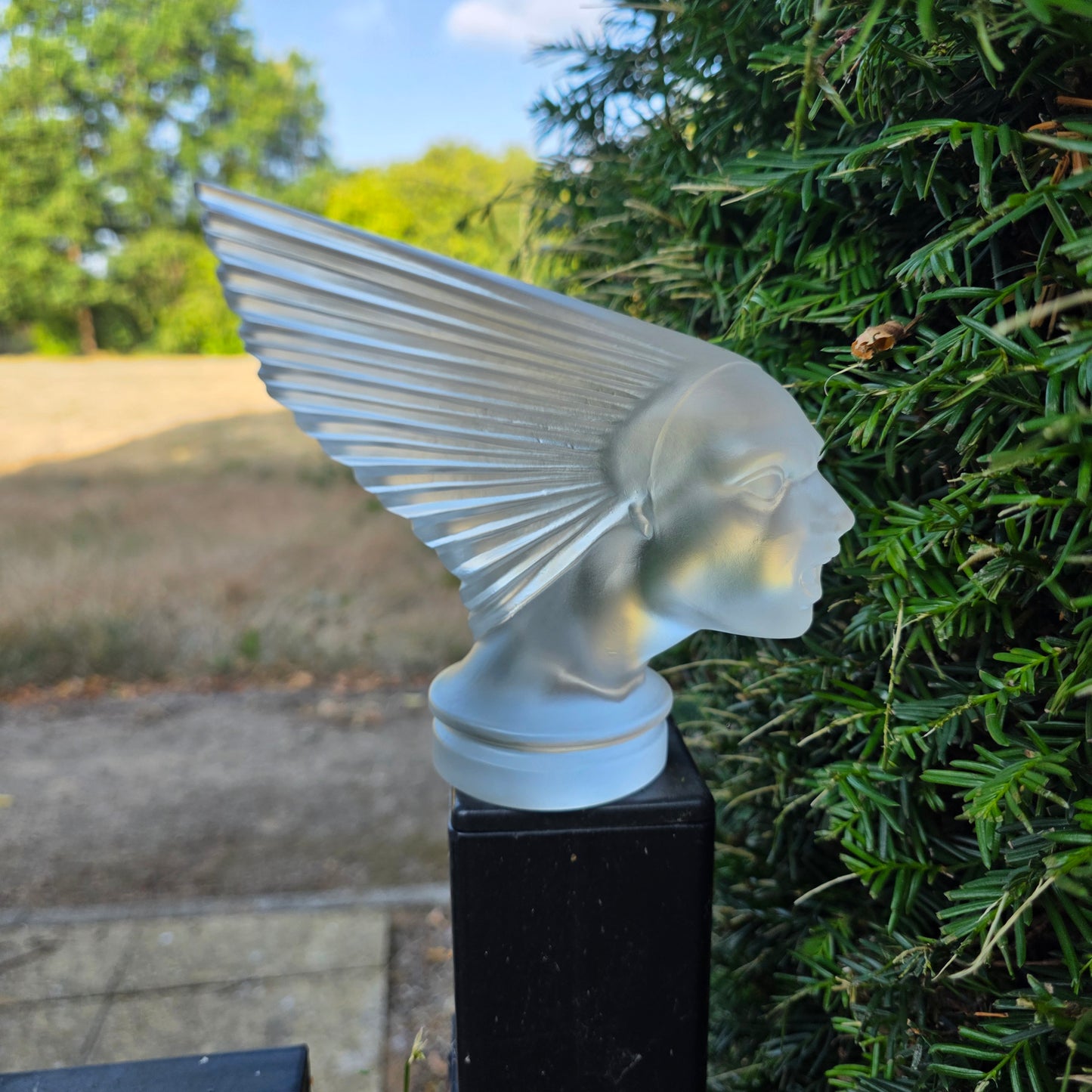 Glass Car Mascot 'VICTOIRE' Hood Ornament Sculpture 1930' after H.Hoffmann by Lalique