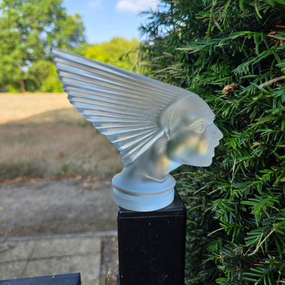 Glass Car Mascot 'VICTOIRE' Hood Ornament Sculpture 1930' after H.Hoffmann by Lalique