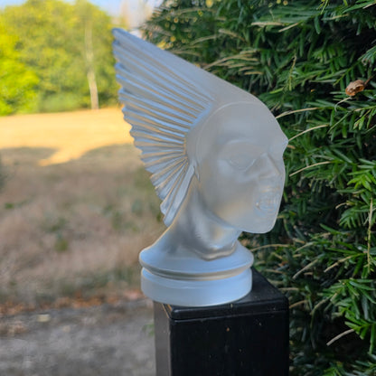 Glass Car Mascot 'VICTOIRE' Hood Ornament Sculpture 1930' after H.Hoffmann by Lalique
