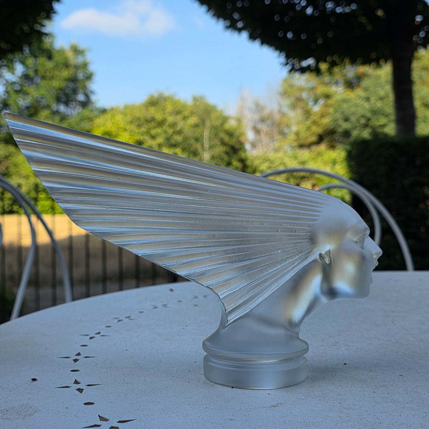 Glass Car Mascot 'VICTOIRE' Hood Ornament Sculpture 1930' after H.Hoffmann by Lalique