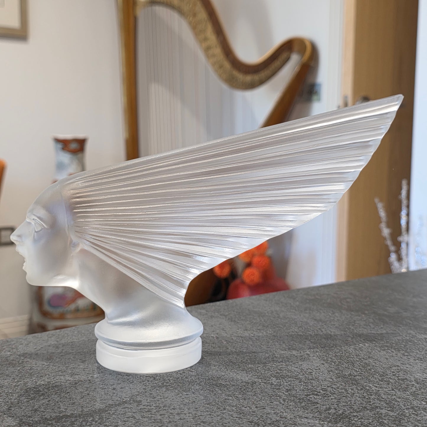 Glass Car Mascot 'VICTOIRE' Hood Ornament Sculpture 1930' after H.Hoffmann by Lalique