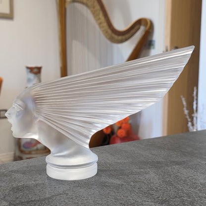 Glass Car Mascot 'VICTOIRE' Hood Ornament Sculpture 1930' after H.Hoffmann by Lalique