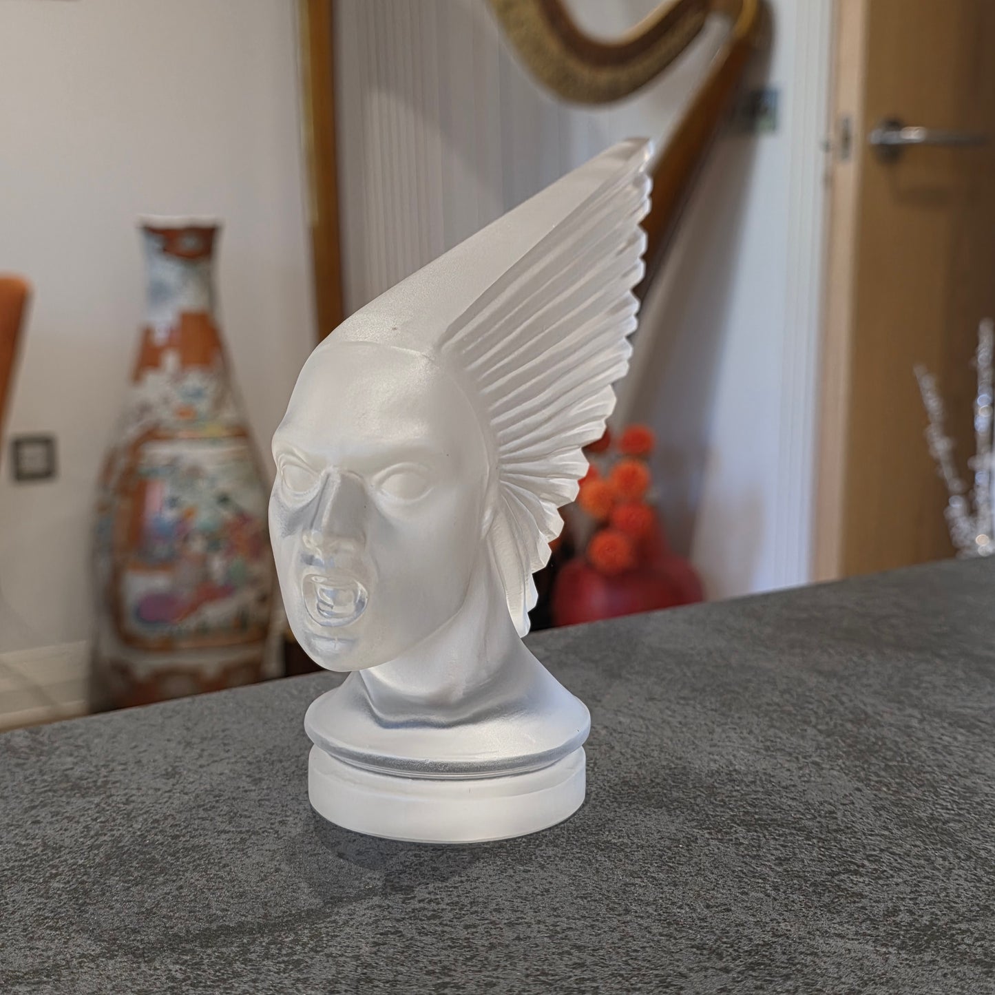 Glass Car Mascot 'VICTOIRE' Hood Ornament Sculpture 1930' after H.Hoffmann by Lalique