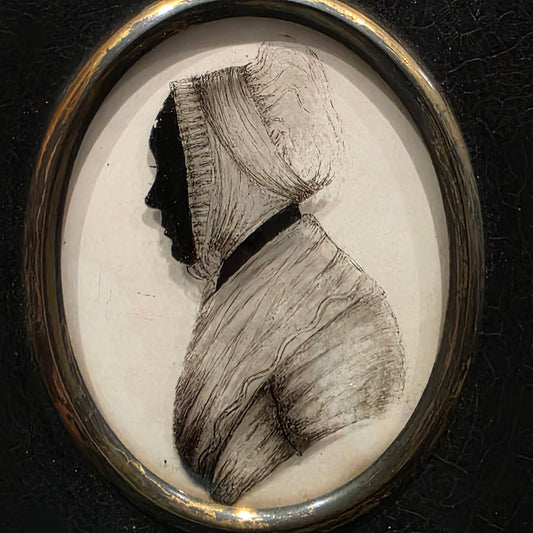 Antique Georgian reverse painted Silhouette Miniature 'Mrs Grace Williams' C1804