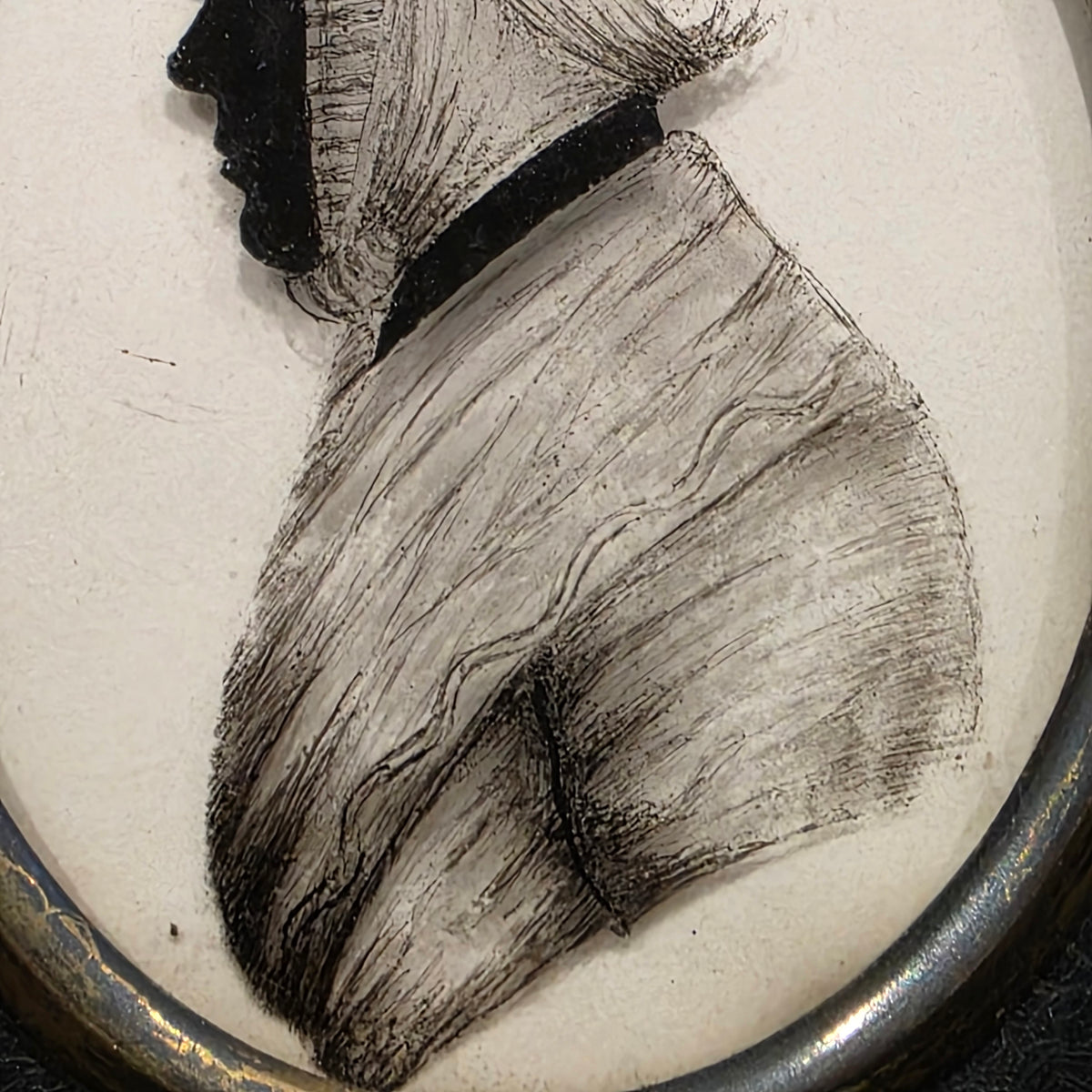 Antique Georgian reverse painted Silhouette Miniature 'Mrs Grace Williams' C1804