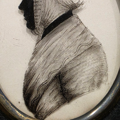 Antique Georgian reverse painted Silhouette Miniature 'Mrs Grace Williams' C1804