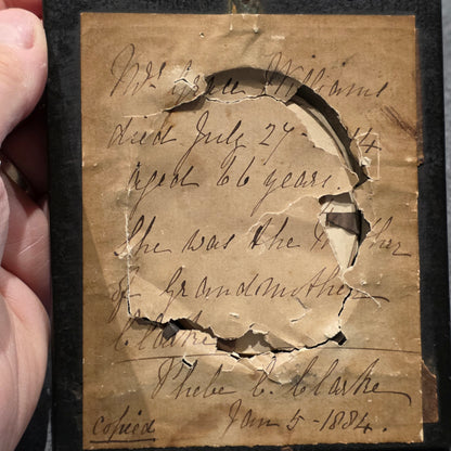 Antique Georgian reverse painted Silhouette Miniature 'Mrs Grace Williams' C1804