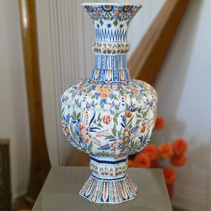 Large 19thc Delft Vase 46cm 19th century