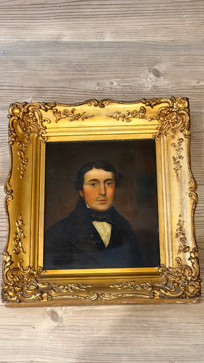 Fine Regency Portrait Oil on Panel of a Gentleman