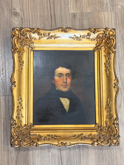 Fine Regency Portrait Oil on Panel of a Gentleman