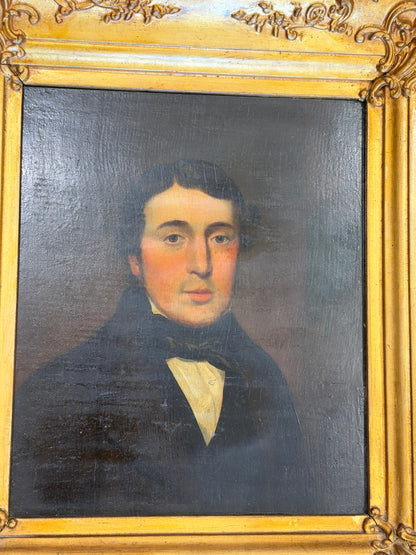 Fine Regency Portrait Oil on Panel of a Gentleman
