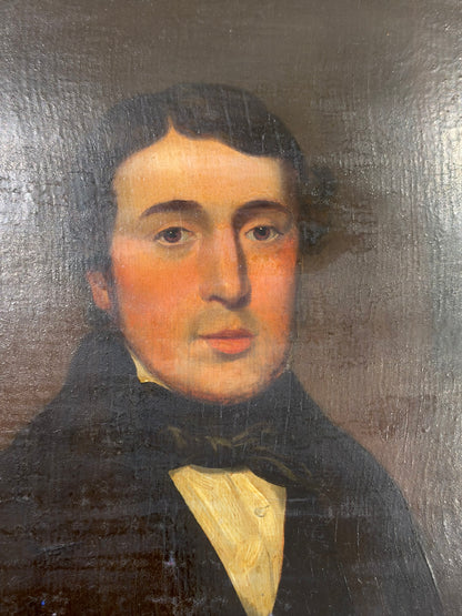 Fine Regency Portrait Oil on Panel of a Gentleman