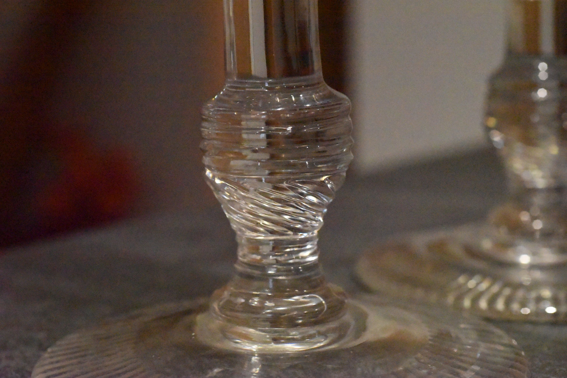 Superb Large Pair Of Victorian Cut Crystal Glass Candlesticks - Lee Sherman Antiques