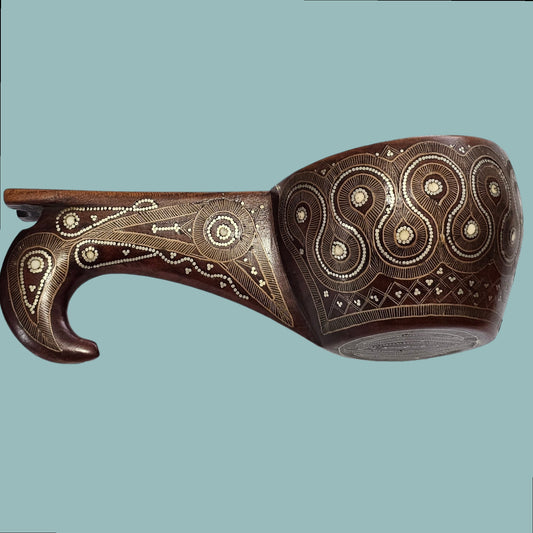 A Russian Wood Kovsh With Silver Inlay, circa 1900, Possibly Talashkino