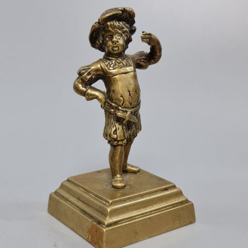 Delightful 19thc Brass Figural Pen Holder C1890