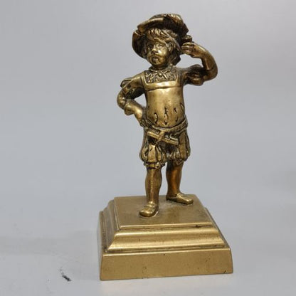 Delightful 19thc Brass Figural Pen Holder C1890