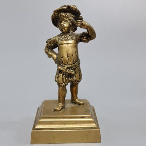 Delightful 19thc Brass Figural Pen Holder C1890