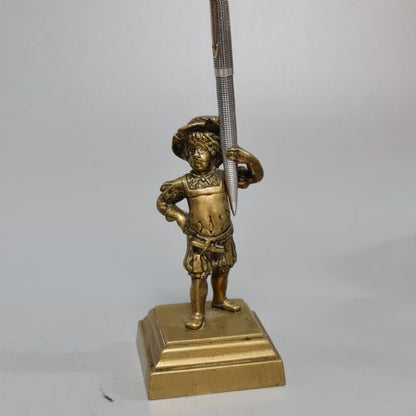 Delightful 19thc Brass Figural Pen Holder C1890