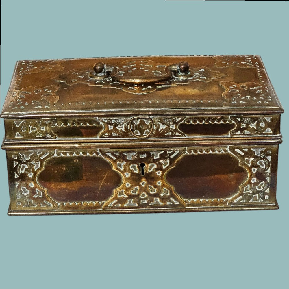 Fine Quality Late 19th Or Early 20th Century Brass Eastern Casket, Super Quality