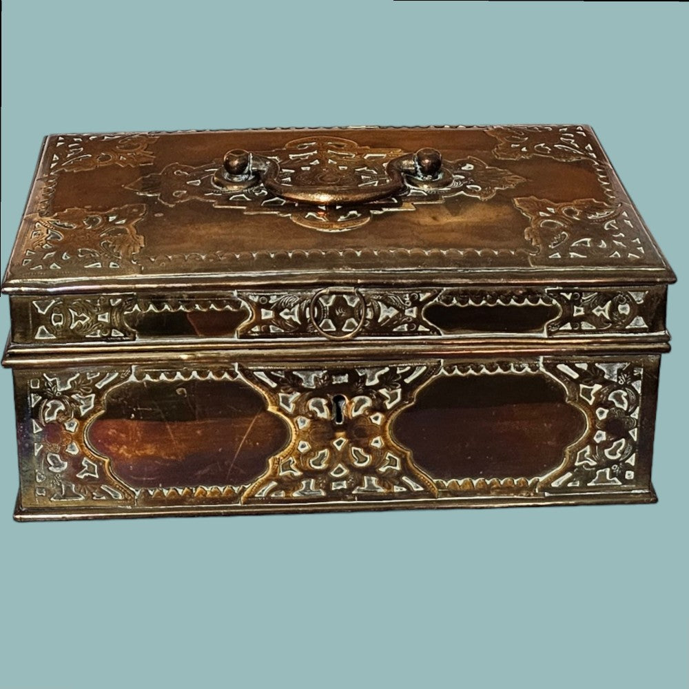 Fine Quality Late 19th Or Early 20th Century Brass Eastern Casket, Super Quality