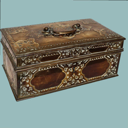 Fine Quality Late 19th Or Early 20th Century Brass Eastern Casket, Super Quality