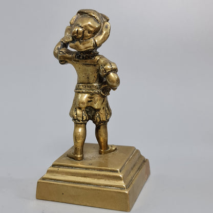 Delightful 19thc Brass Figural Pen Holder C1890