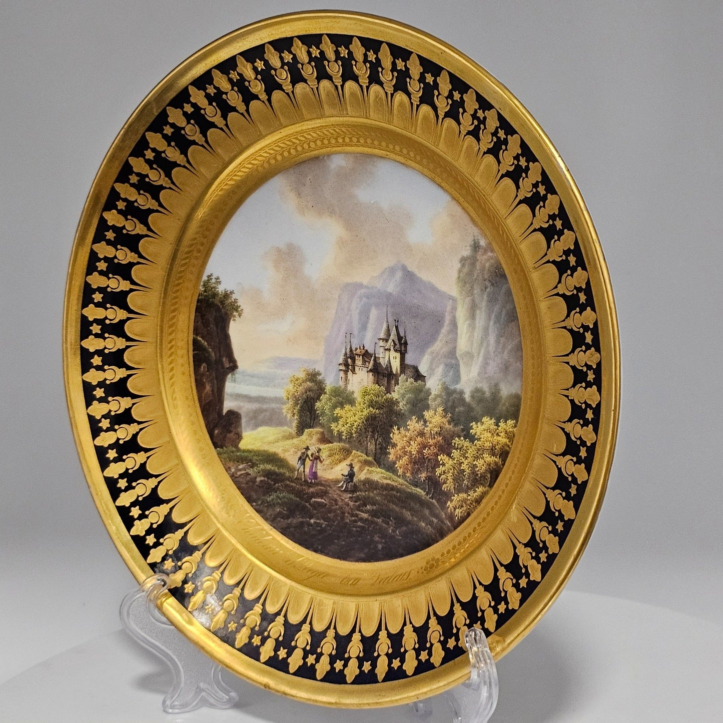 A Rare Brussels Frederick Faber Stunning Porcelain Painted Cabinet Plate C1820/30