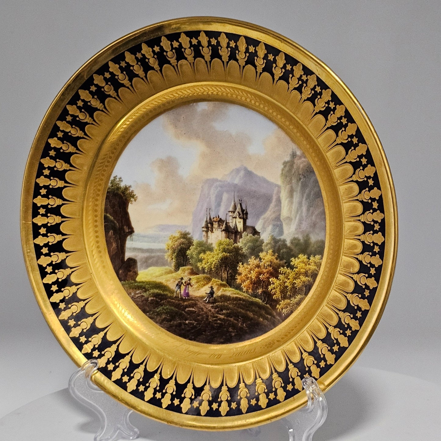 A Rare Brussels Frederick Faber Stunning Porcelain Painted Cabinet Plate C1820/30