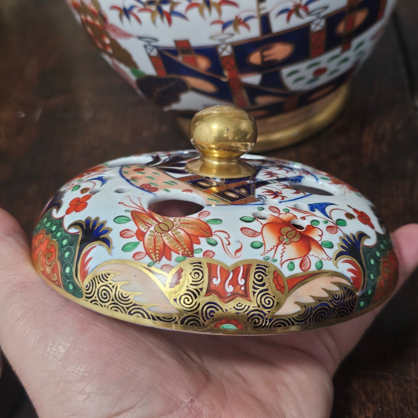 Beautiful Large 19thc Spode Pot Pourri Bowl And Cover