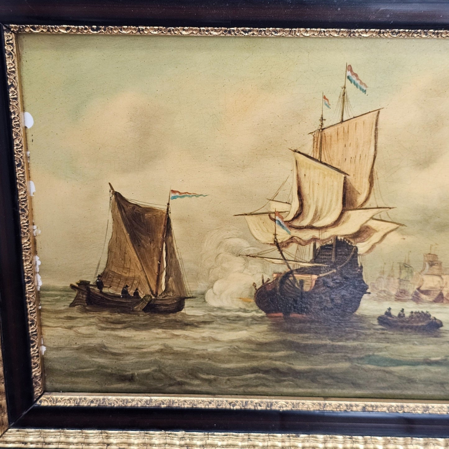 Fabulous Large Pr Of Painted Porcelain Panel Seascapes Signed J.Meyer C1900