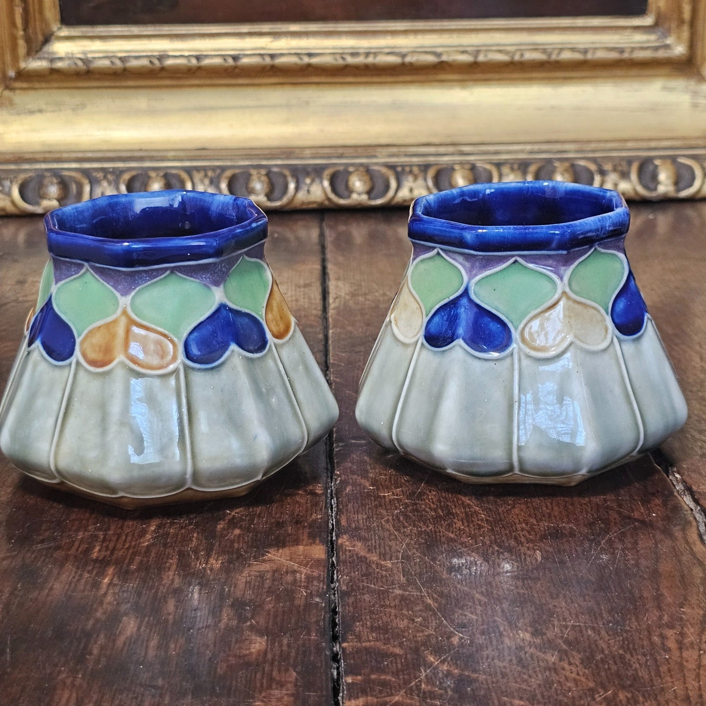 Delightful Pair Of Art Deco Doulton Pots Possibly Jane Hurst C1920