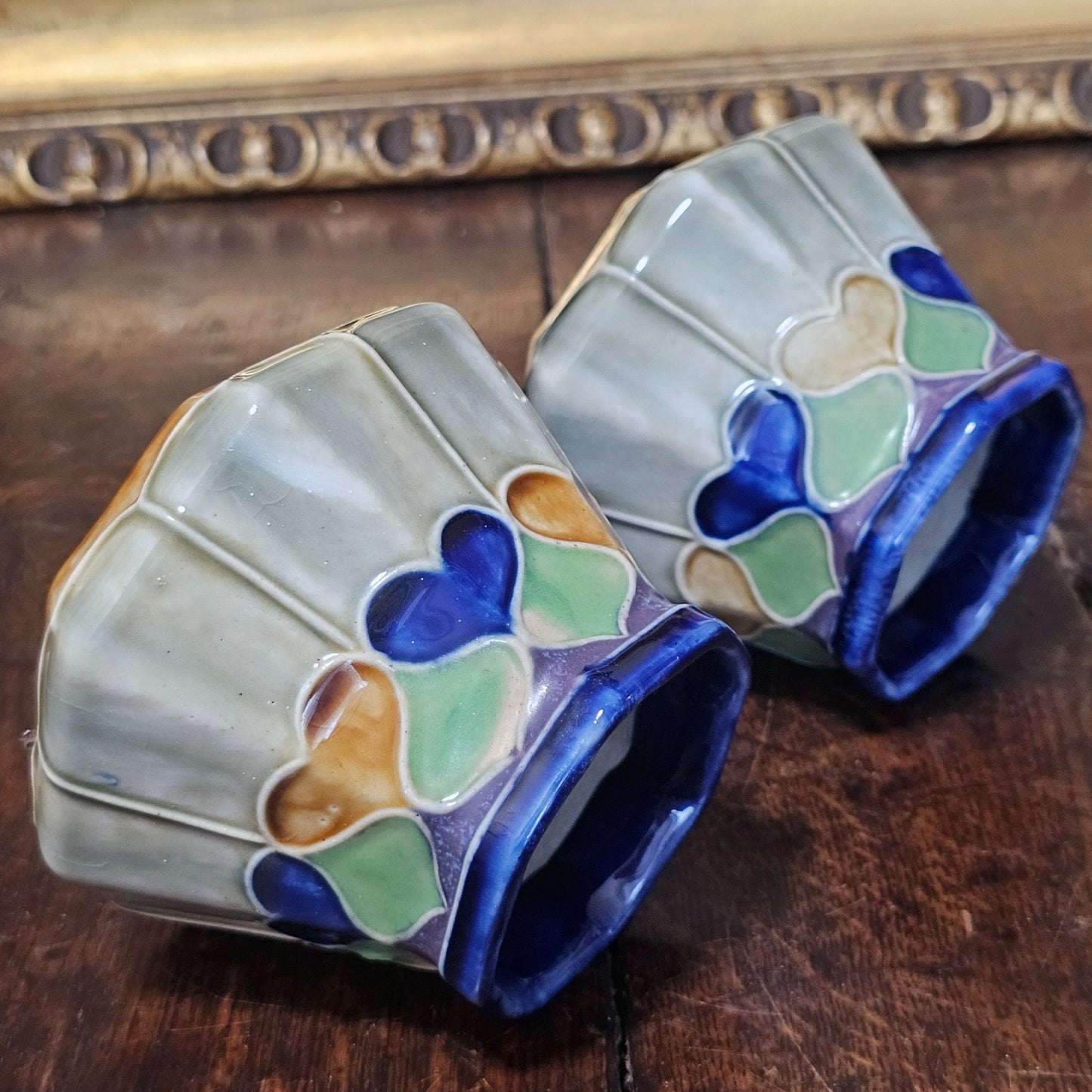 Delightful Pair Of Art Deco Doulton Pots Possibly Jane Hurst C1920